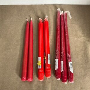 Candle Lite Tall Taper Candles Red Set of 7 Dinner Party Ambiance